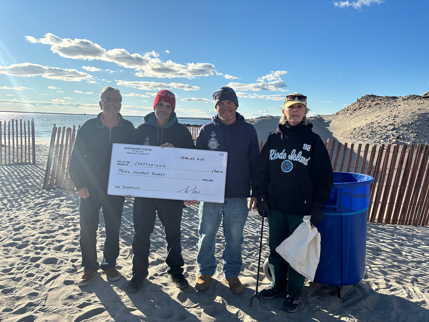 narragansett 2100 makes donation to the friends of the narragansett library